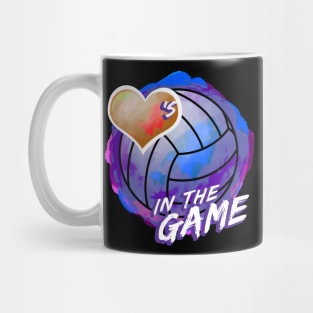 Volleyball - Hearts In The Game - Dirty Blue Mug
